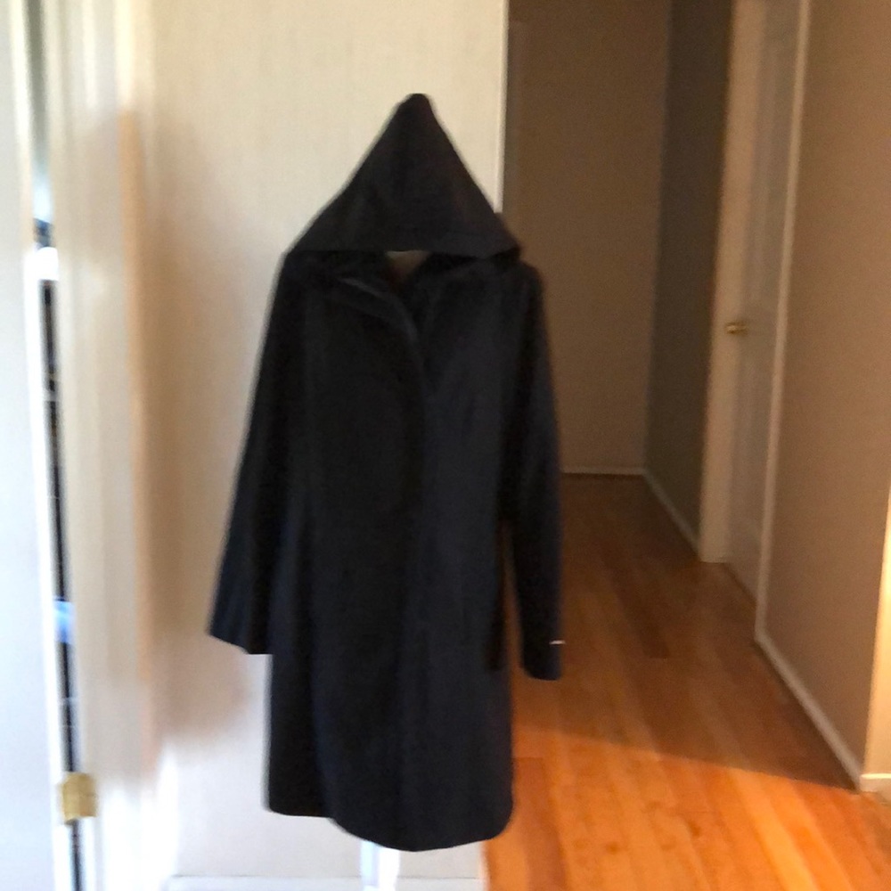 BlackTahari wool overcoat with hood, XL
